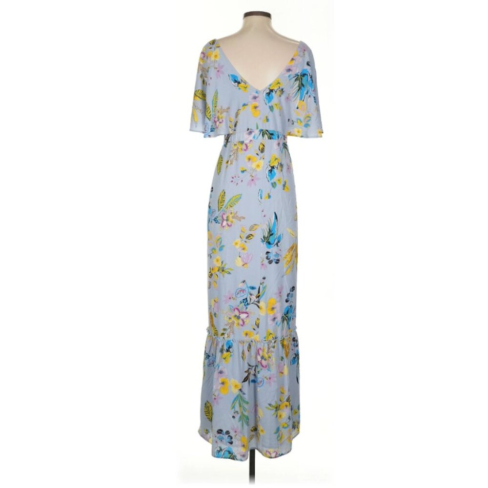 Slate & Willow Women's Floral Printed V-Neck Dolman Sleeve Tiered Ruffle Maxi-XS - Picture 4 of 12